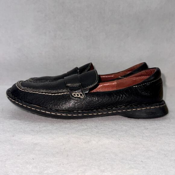 Women’s Born Black Leather Slip-on Loafers size 6 - Picture 4 of 9